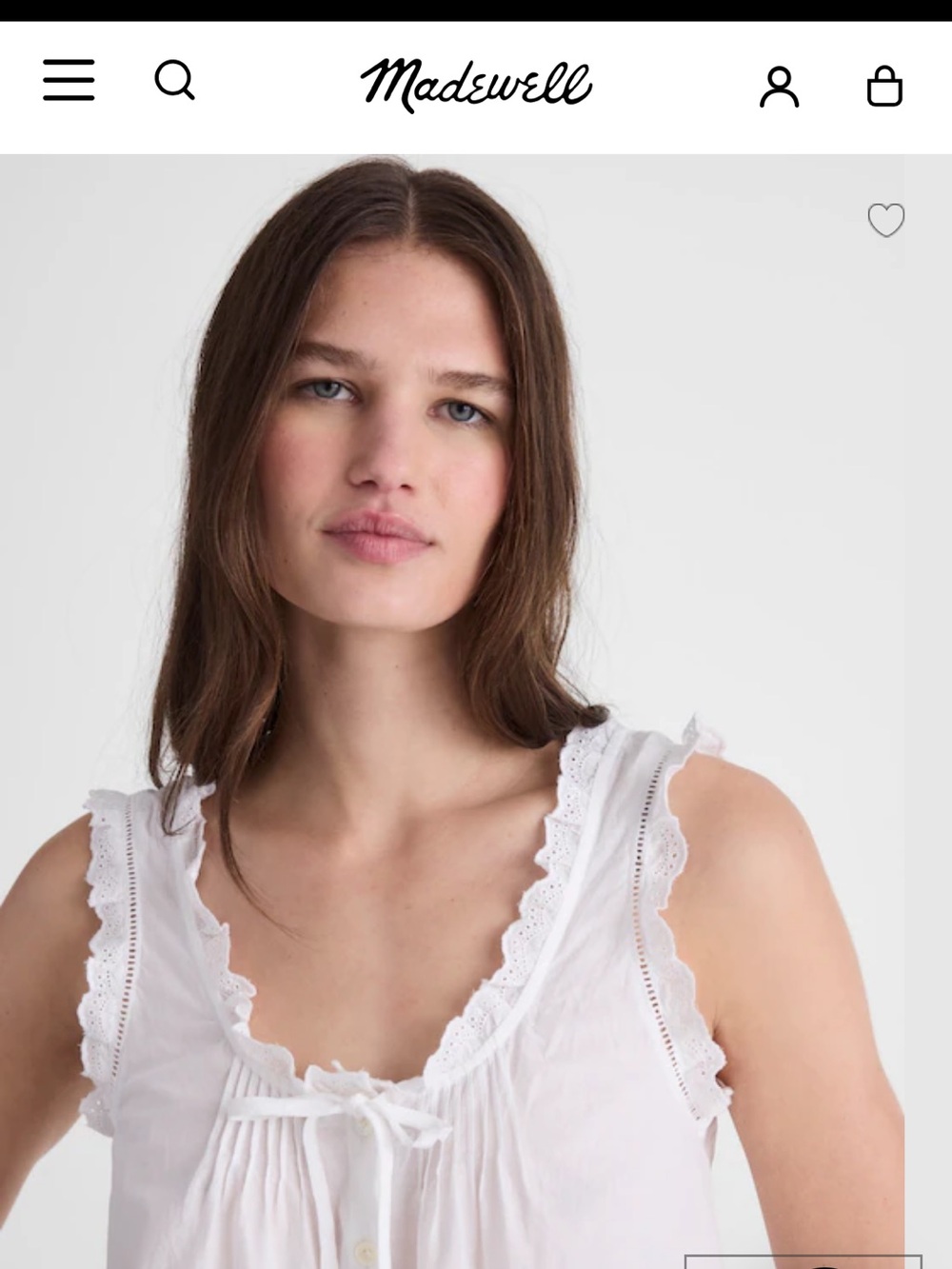 Madewell Women’s Leah Top- white size M NWT - Picture 9 of 9